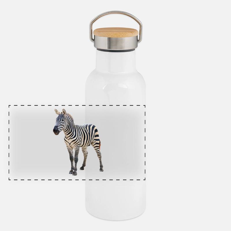 Zebra Panorama Thermosflasche mit Bambusdeckel