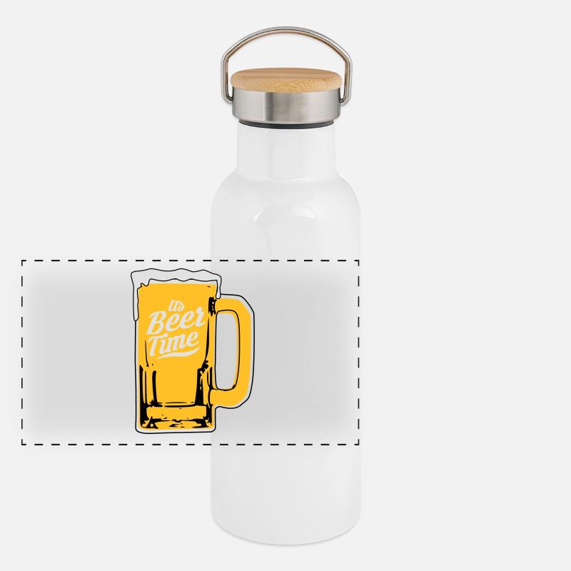 Conception de la bière Gourde isotherme avec bouchon en bambou