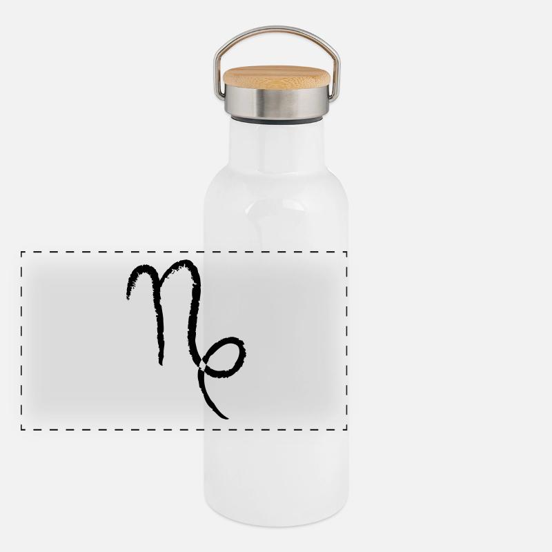Sternzeichen Steinbock - Capricorn Panorama Thermosflasche mit Bambusdeckel