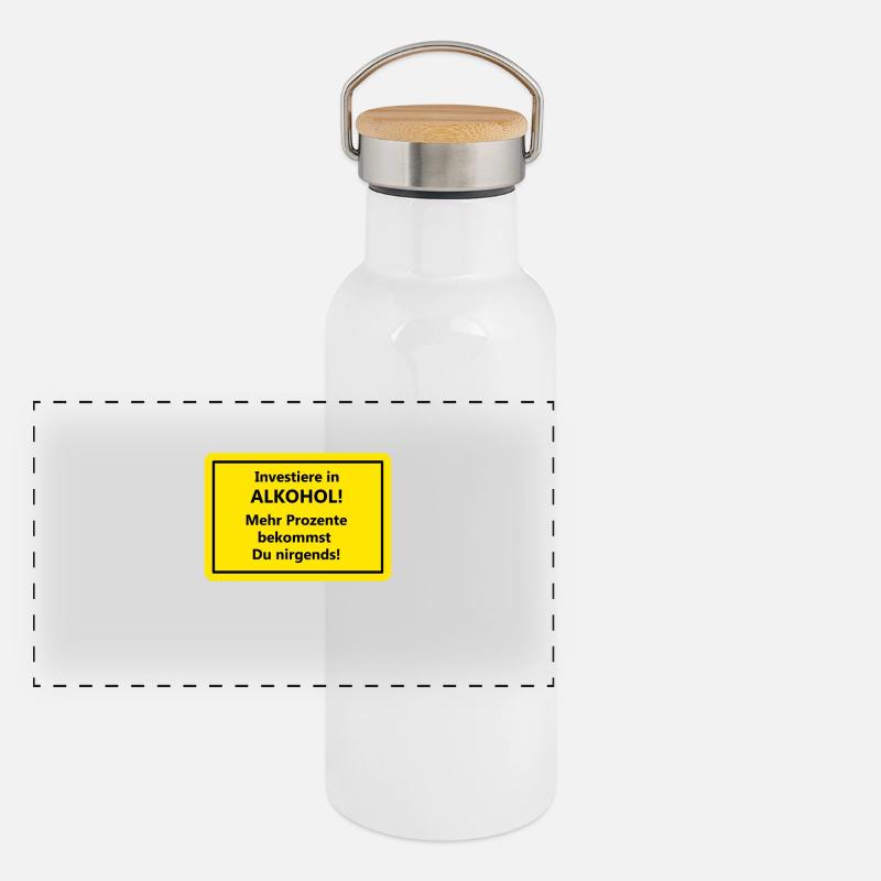 Alkohol Panorama Thermosflasche mit Bambusdeckel