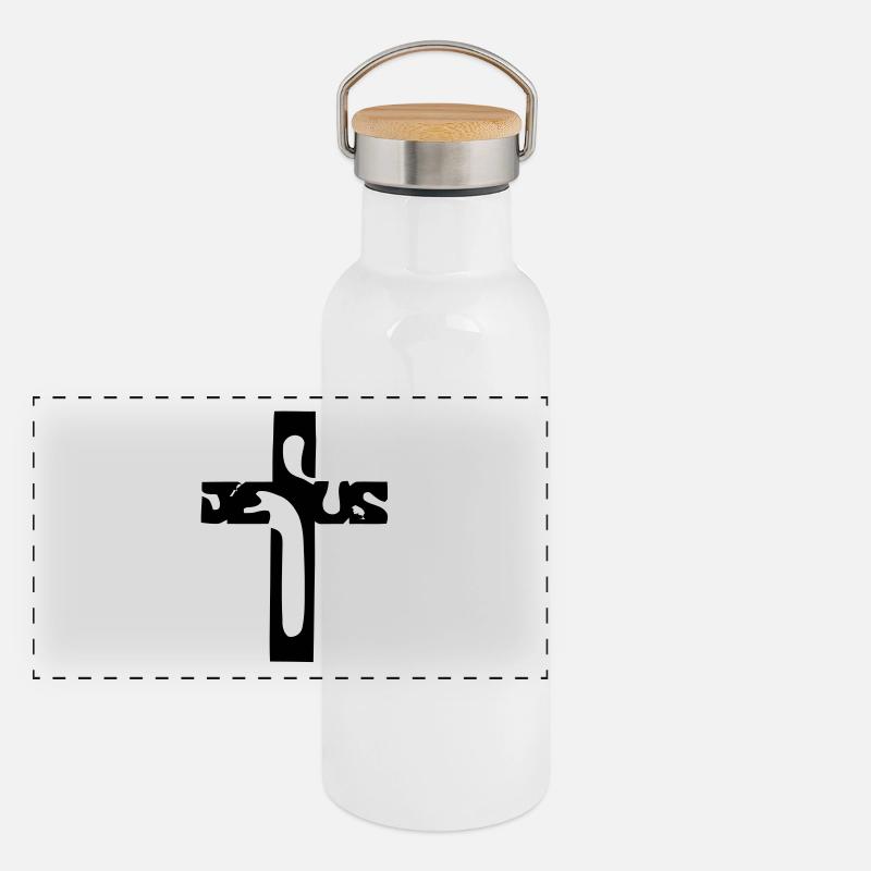 Panorama Thermosflasche mit Bambusdeckel