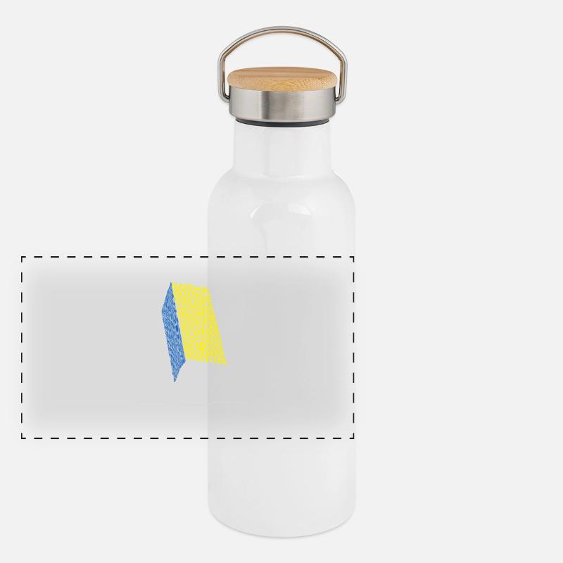 Abstract design graffiti with rough edges Panoramic Thermal Bottle with Bamboo Lid