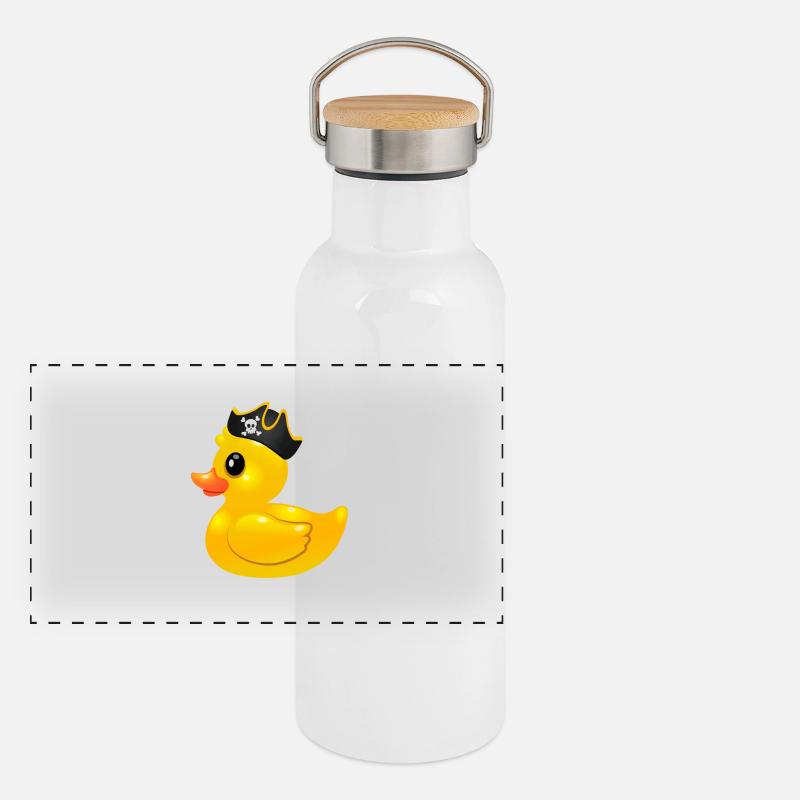 Rubber Duck Pirate - Rubber duck pirate Panoramic Thermal Bottle with Bamboo Lid
