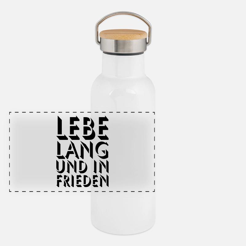 LEBE LANG Panorama Thermosflasche mit Bambusdeckel