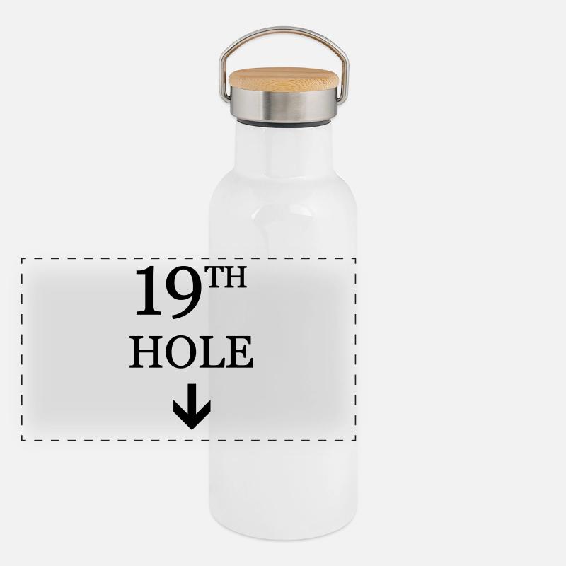 golf Panorama Thermosflasche mit Bambusdeckel