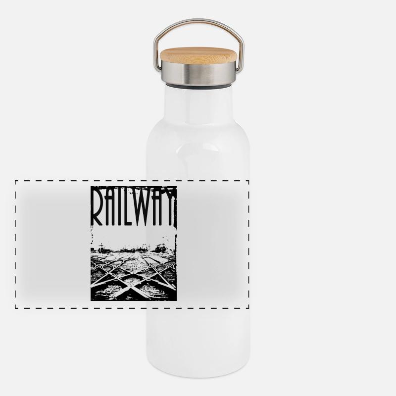 Railway (transparent) Panoramic Thermal Bottle with Bamboo Lid