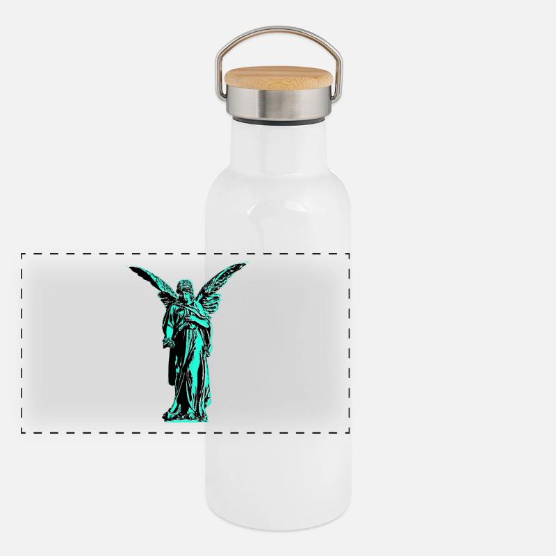 Guardian angel / graphics / offset print Panoramic Thermal Bottle with Bamboo Lid