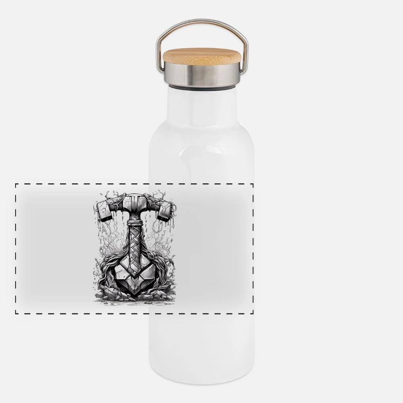 Thor's Hammer Panoramic Thermal Bottle with Bamboo Lid