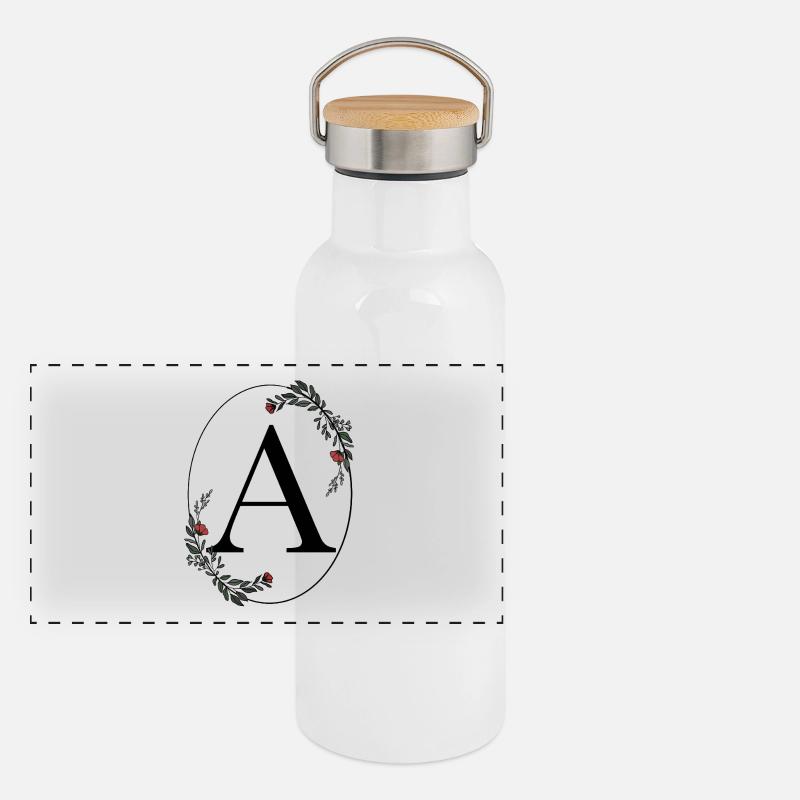 Lettre A Gourde isotherme avec bouchon en bambou