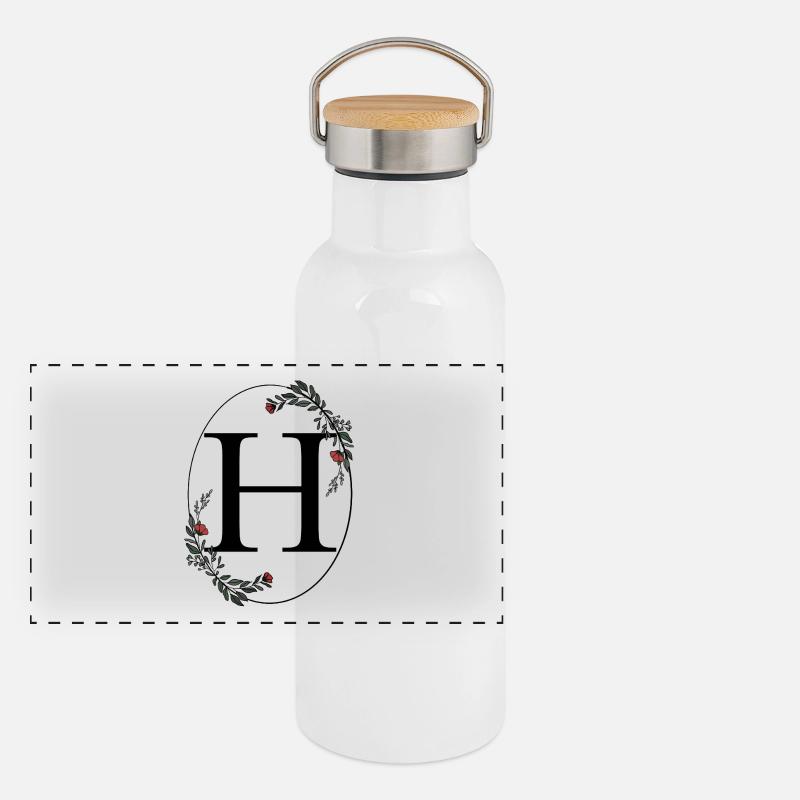 Letter H Panoramic Thermal Bottle with Bamboo Lid