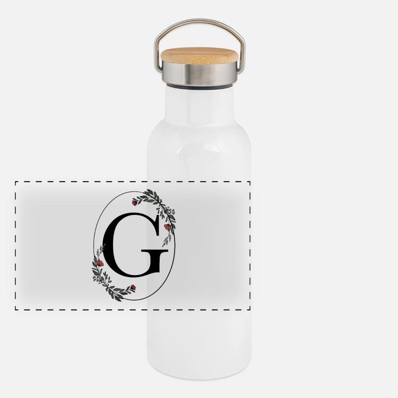 Lettre G Gourde isotherme avec bouchon en bambou