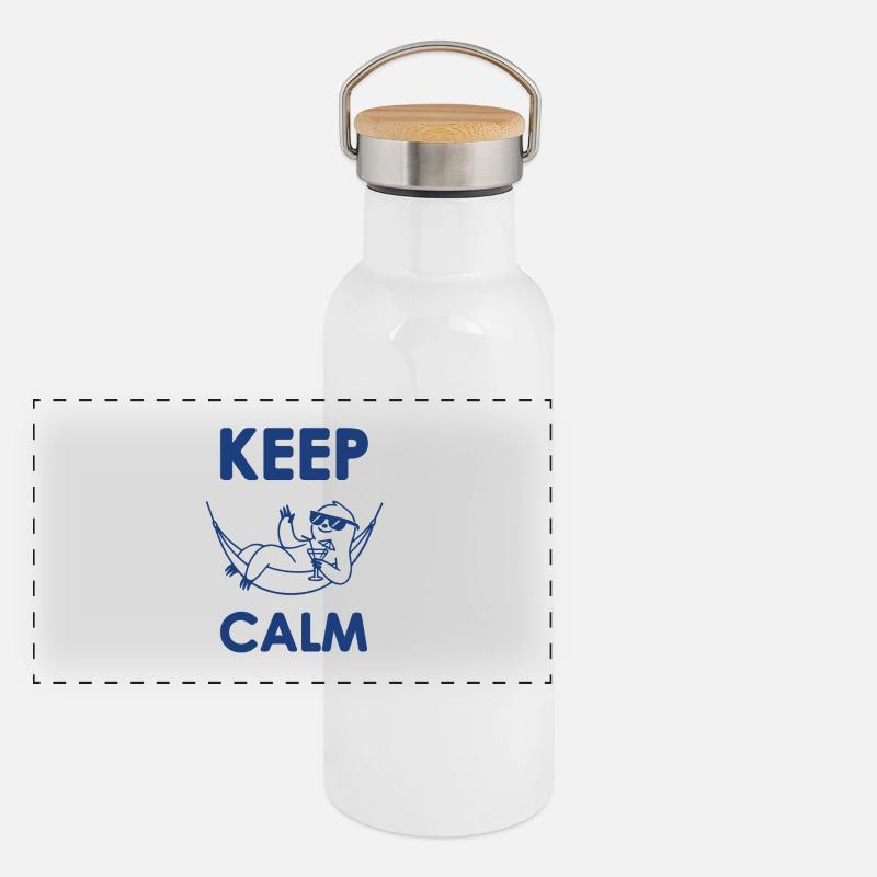 Keep Calm Panoramic Thermal Bottle with Bamboo Lid