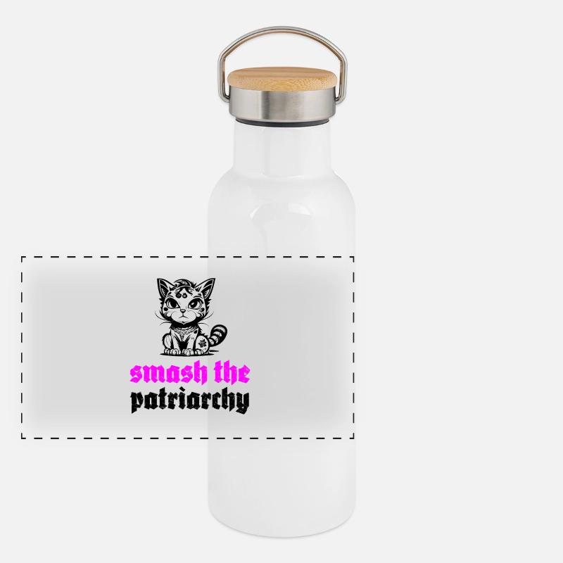 smash the patriarchy Panorama Thermosflasche mit Bambusdeckel