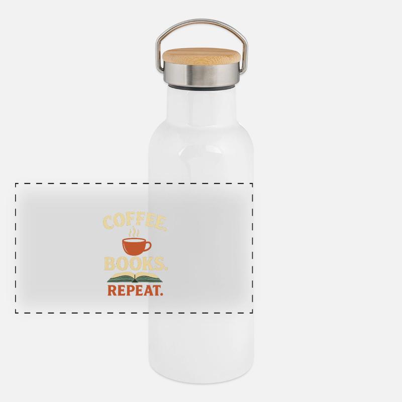 Coffee books repeat Panorama Thermosflasche mit Bambusdeckel