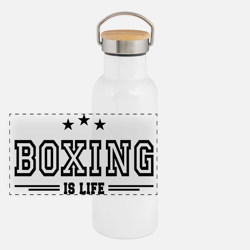 Boxing is life 2 Panoramic Thermal Bottle with Bamboo Lid