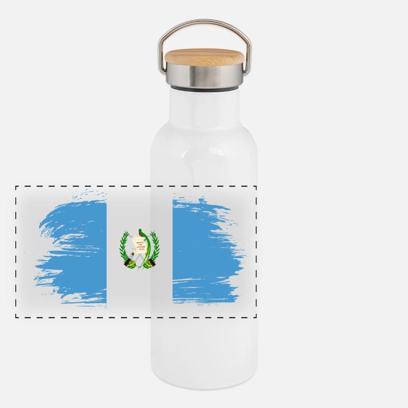 Drapeau du Guatemala Gourde isotherme avec bouchon en bambou