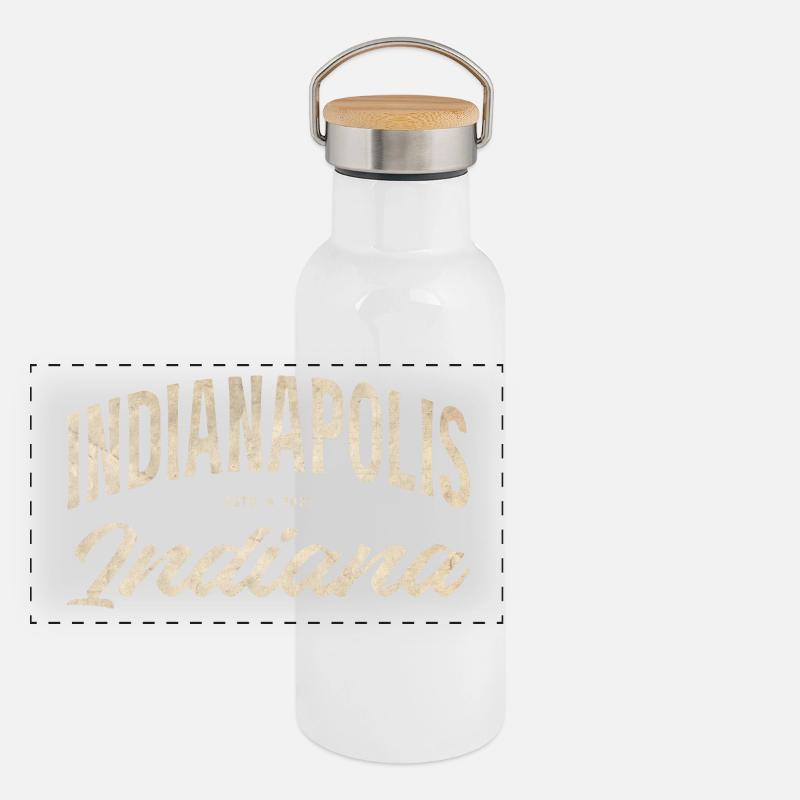 Vintage Indianapolis Script Logo Panoramic Thermal Bottle with Bamboo Lid