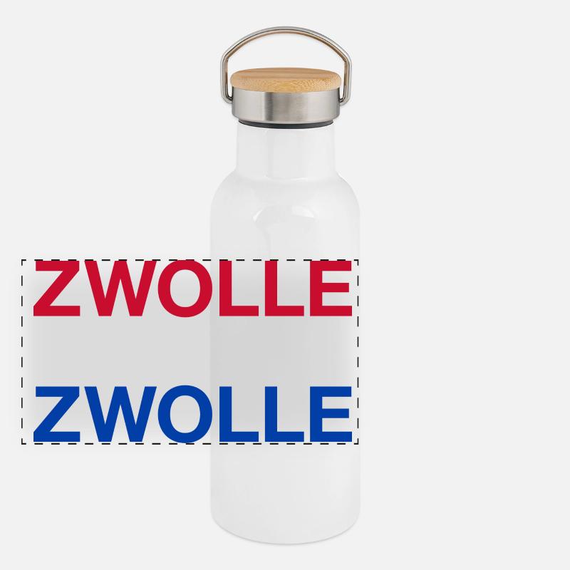 ZWOLLE Netherlands Netherlands Flag Panoramic Thermal Bottle with Bamboo Lid