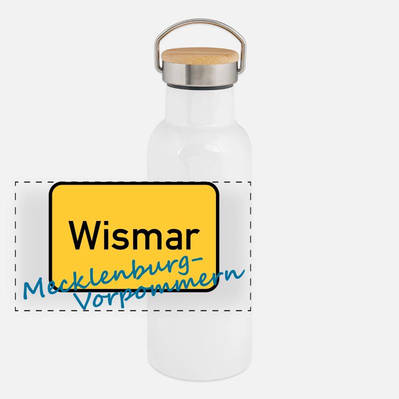 Wismar Gourde isotherme avec bouchon en bambou