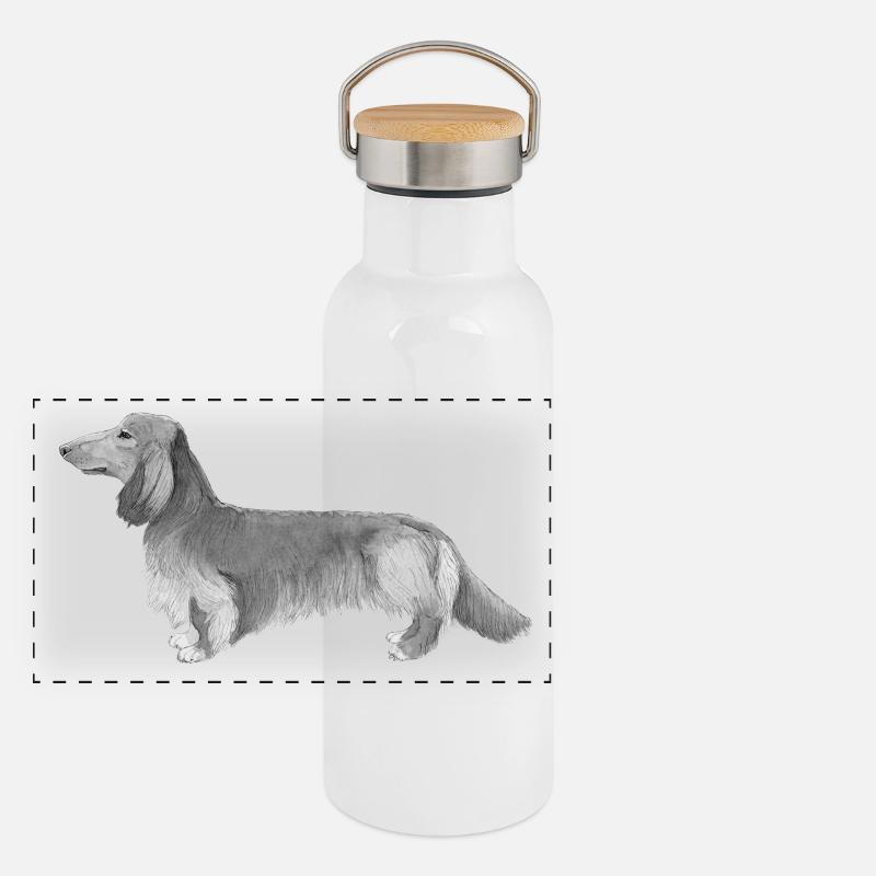 Teckel Teckel à poil long Gourde isotherme avec bouchon en bambou