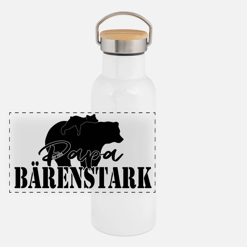 Papa Stark 2026 – Conception de père fort Gourde isotherme avec bouchon en bambou