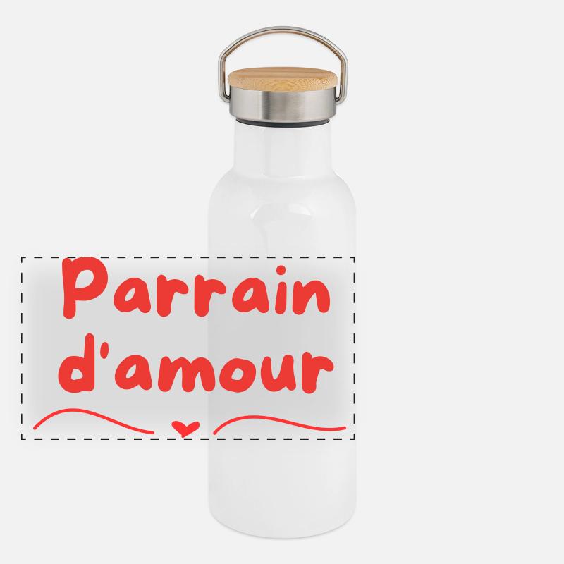 Parrain d'amour Gourde isotherme avec bouchon en bambou