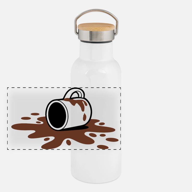 Coffee spills Panoramic Thermal Bottle with Bamboo Lid