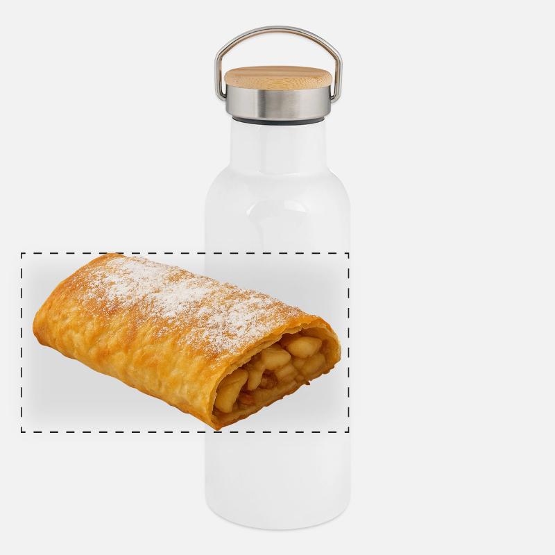 apfelstrudel Panorama Thermosflasche mit Bambusdeckel
