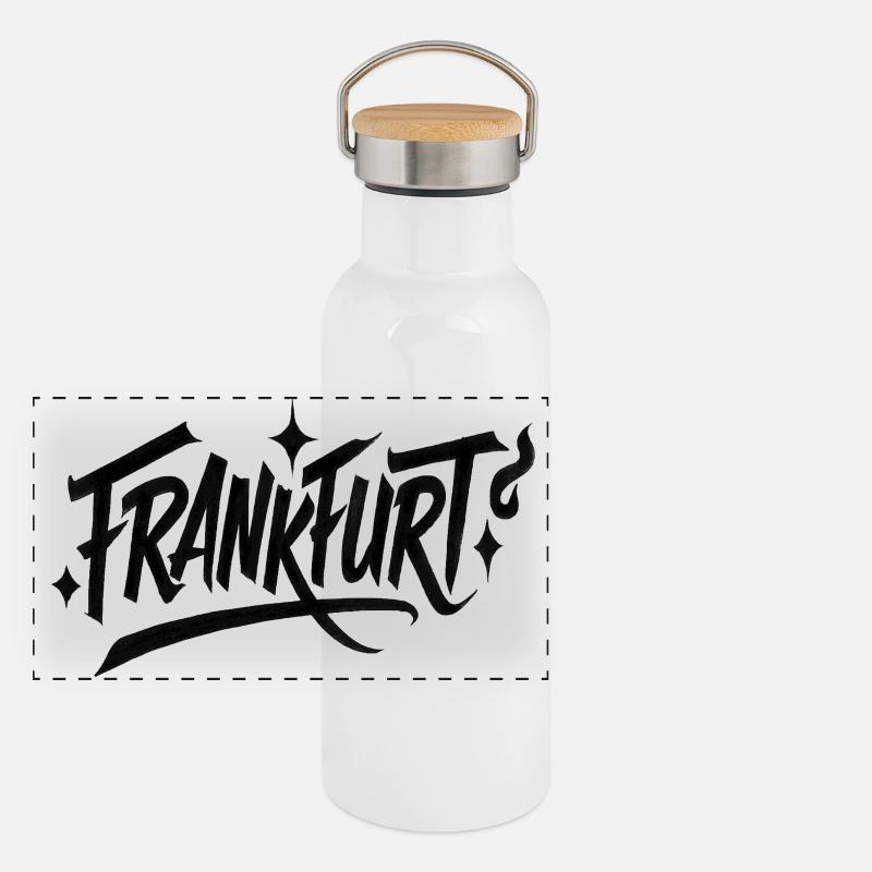 Lettrage graffiti de Francfort Gourde isotherme avec bouchon en bambou