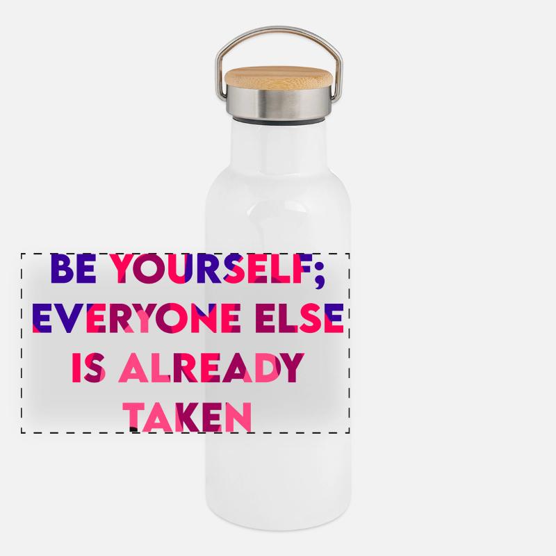 Soyez vous-même Gourde isotherme avec bouchon en bambou