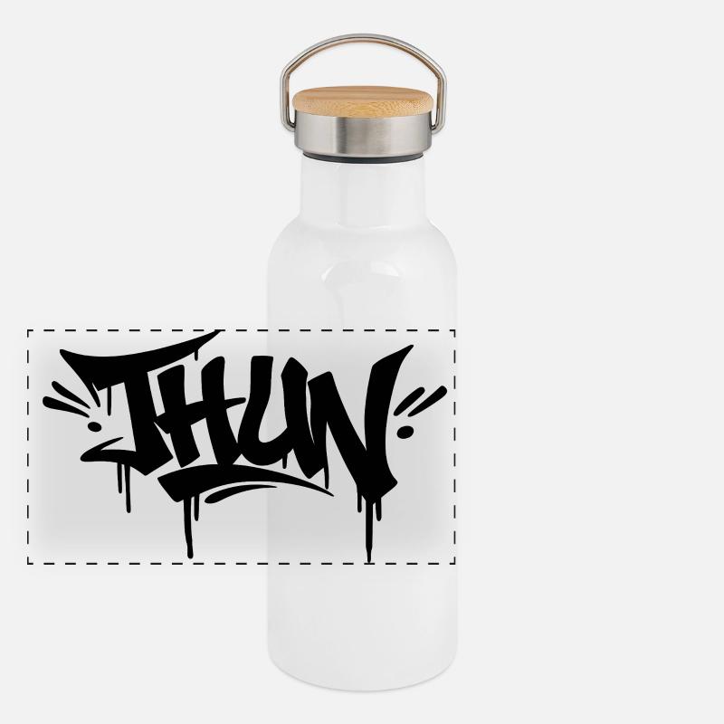 Journée du graffiti de Thun Bern Gourde isotherme avec bouchon en bambou