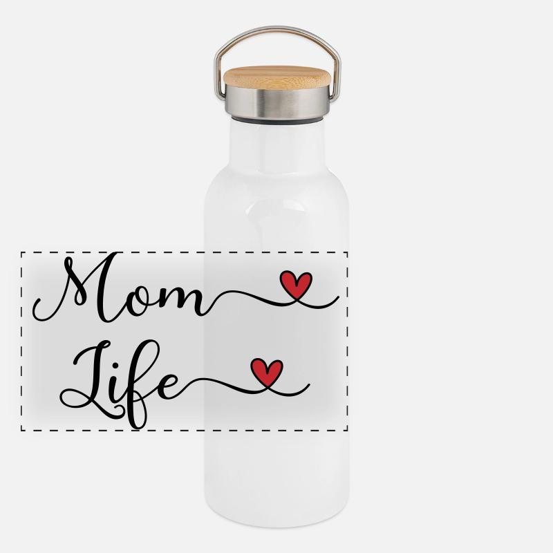 La vie de maman Gourde isotherme avec bouchon en bambou