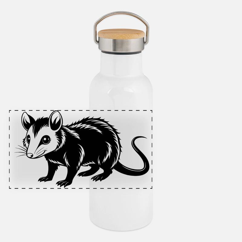 Opossum de peau Gourde isotherme avec bouchon en bambou