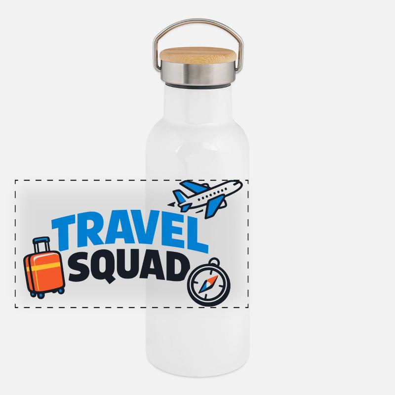 Thème de l’Aventurier de l’Escouade de Voyage Gourde isotherme avec bouchon en bambou