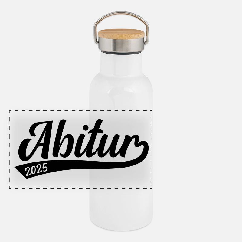 Abitur 2025 Panorama Thermosflasche mit Bambusdeckel