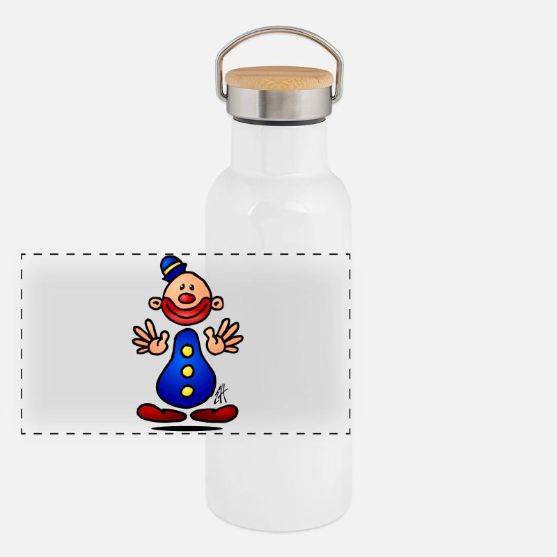 Clown Panorama Thermosflasche mit Bambusdeckel