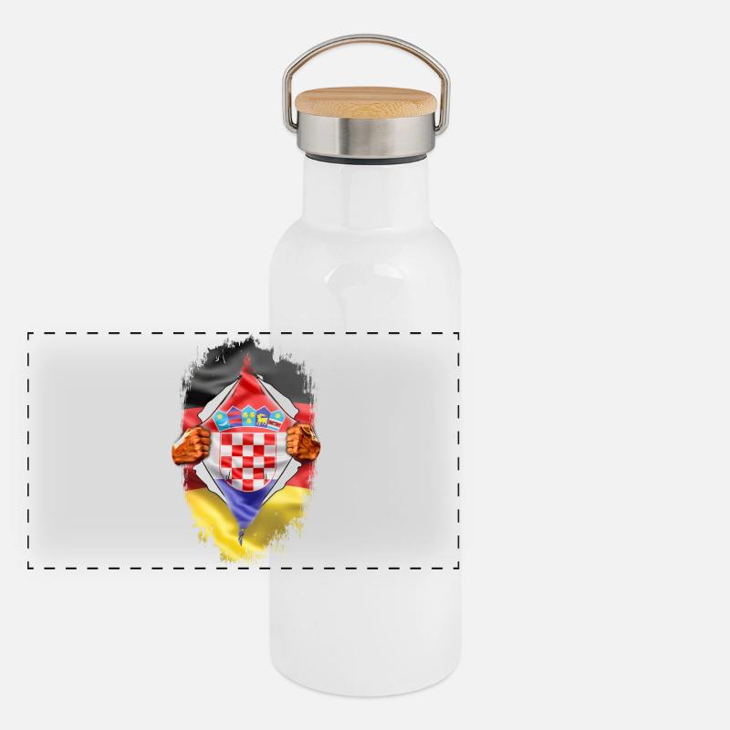 German Croat with heart Panoramic Thermal Bottle with Bamboo Lid