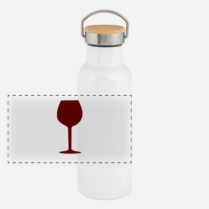 Weinglas, Wein Panorama Thermosflasche mit Bambusdeckel