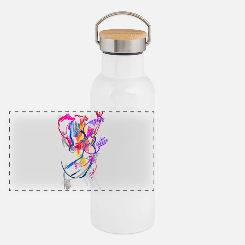 Kunst Panorama Thermosflasche mit Bambusdeckel
