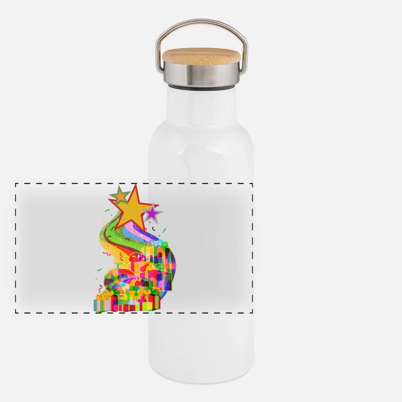 Weihnachtsgeschenke von den Sternen LGTB Panorama Thermosflasche mit Bambusdeckel