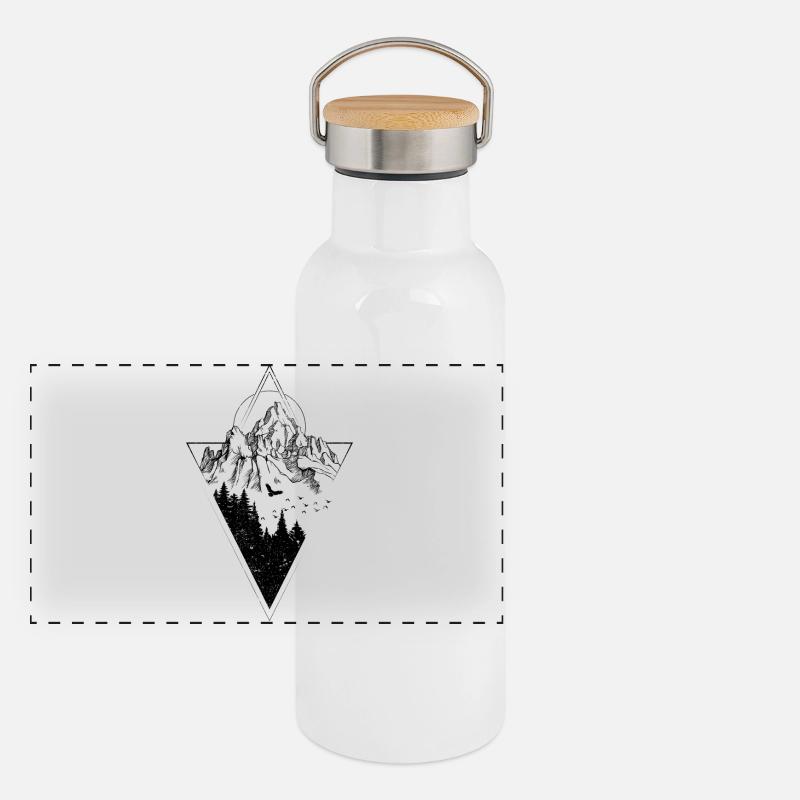 Montagne Gourde isotherme avec bouchon en bambou