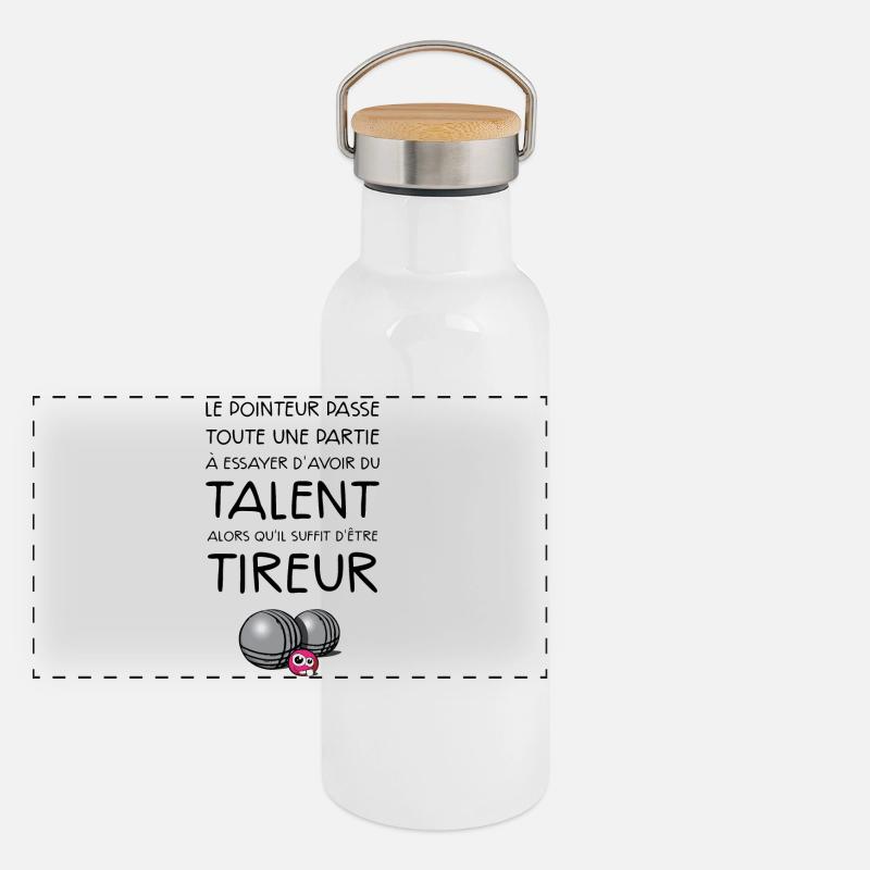 boules tireur dicton Gourde isotherme avec bouchon en bambou