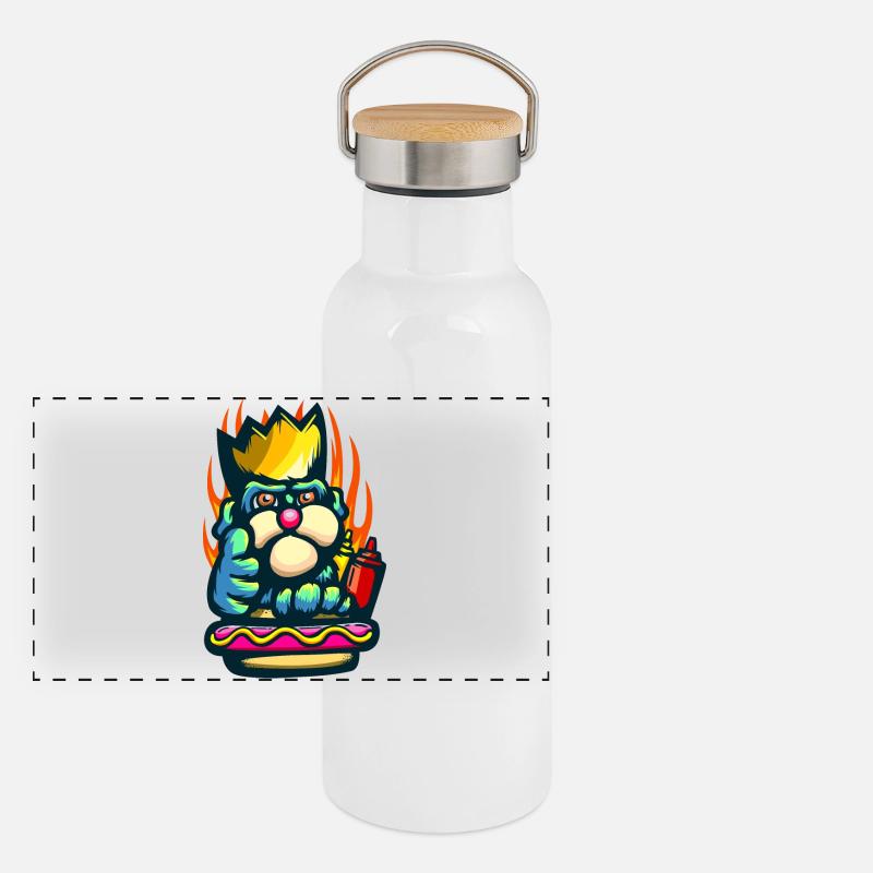 Hot Dog King Panoramic Thermal Bottle with Bamboo Lid