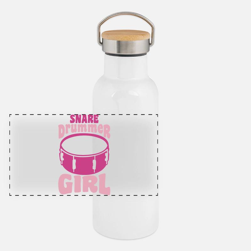 Batteur féminin Gourde isotherme avec bouchon en bambou