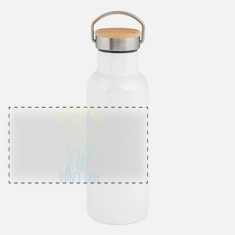 Pferde Design Panorama Thermosflasche mit Bambusdeckel