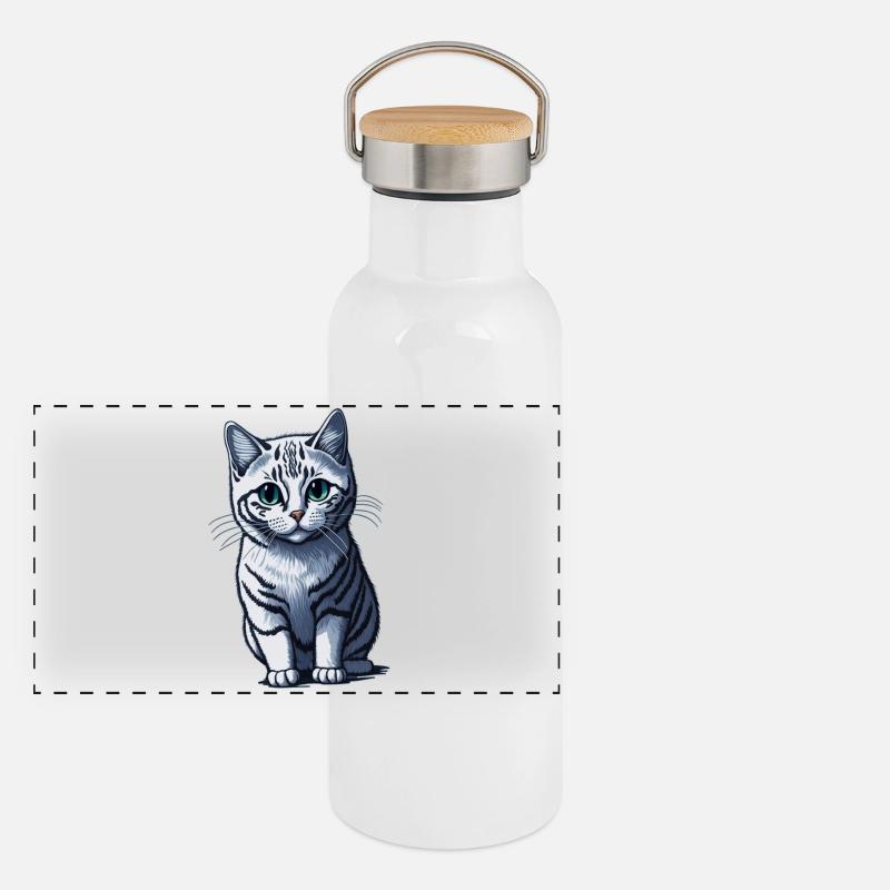 Kitten Panoramic Thermal Bottle with Bamboo Lid