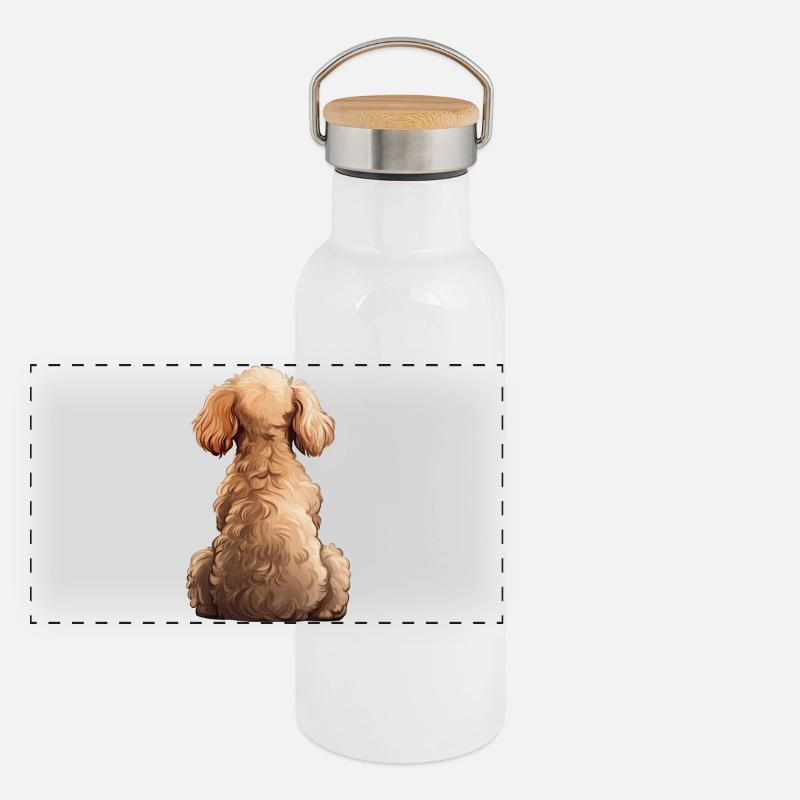 Poodle Panoramic Thermal Bottle with Bamboo Lid