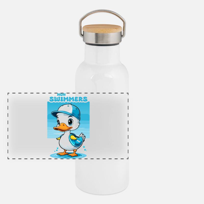 Non-nageurs Gourde isotherme avec bouchon en bambou