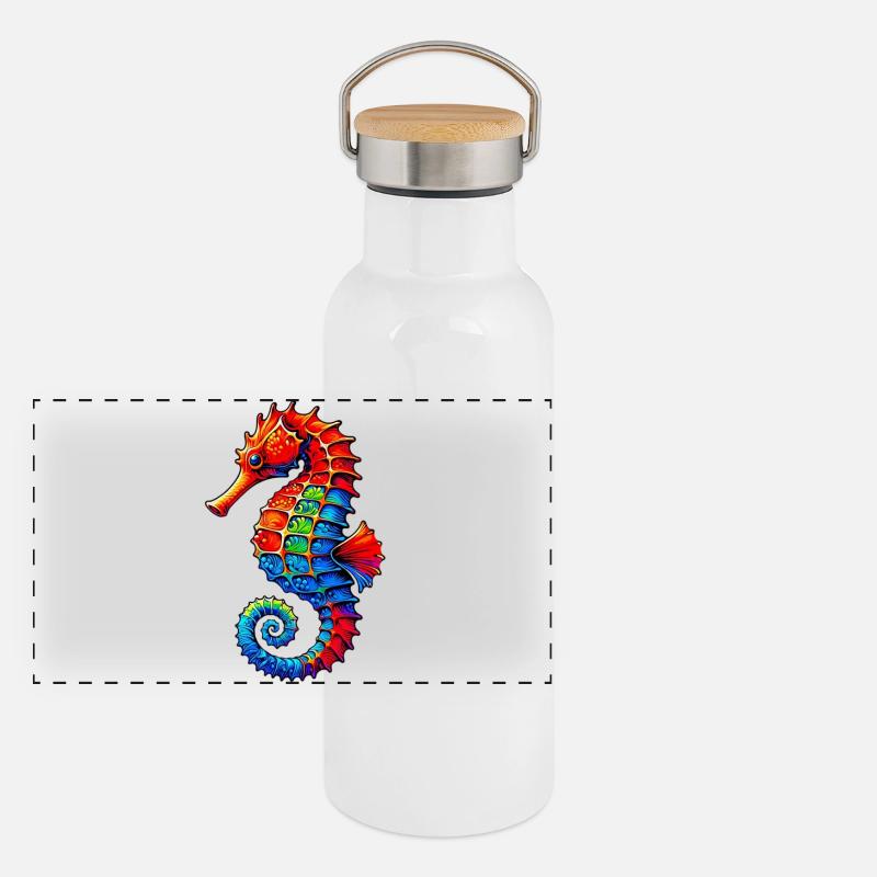 Hippocampe Gourde isotherme avec bouchon en bambou