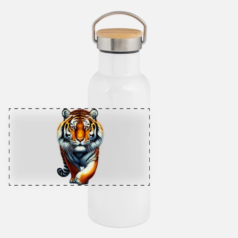 Tigre Gourde isotherme avec bouchon en bambou